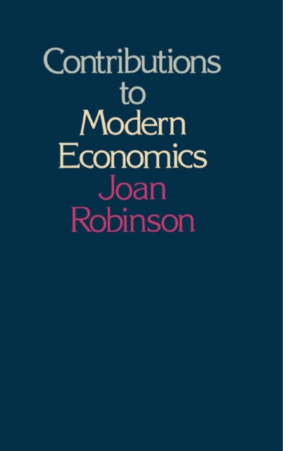 Contributions to Modern Economics, PDF eBook