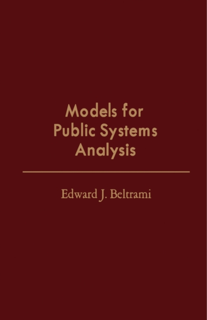 Models for Public Systems Analysis, PDF eBook
