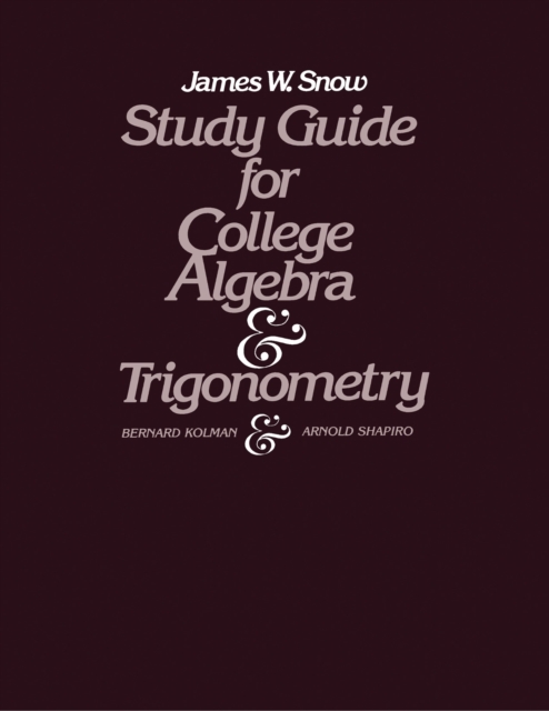 Study Guide for College Algebra and Trigonometry, PDF eBook