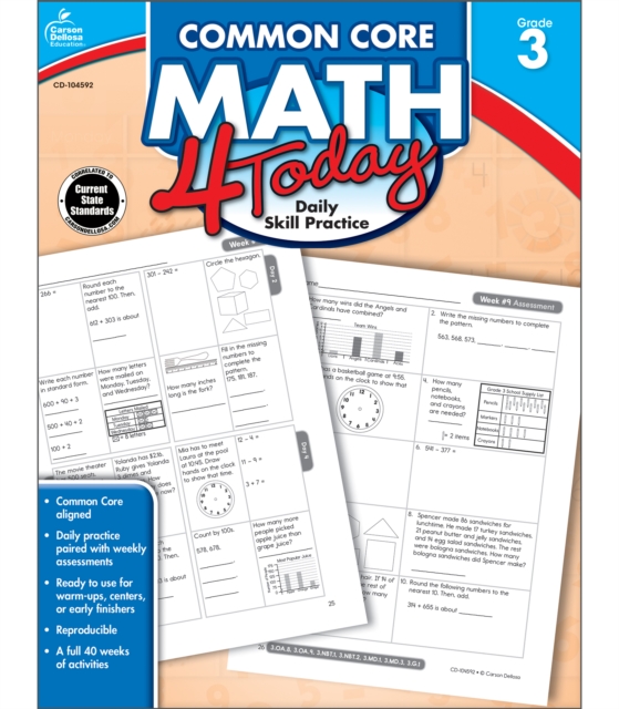 Common Core Math 4 Today, Grade 3 : Daily Skill Practice, PDF eBook