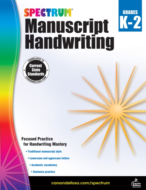 Spectrum Manuscript Handwriting, Grades K - 2, PDF eBook
