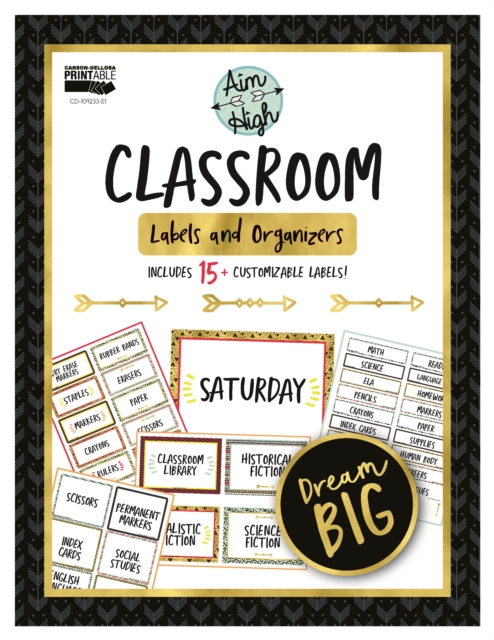 Aim High Classroom Labels and Organizers, PDF eBook