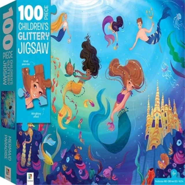 100-Piece Children's Glittery Jigsaw: Mermaid Paradise, Jigsaw Book