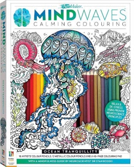 Art Maker Mindwaves Colouring Kit: Ocean Tranquillity, Kit Book
