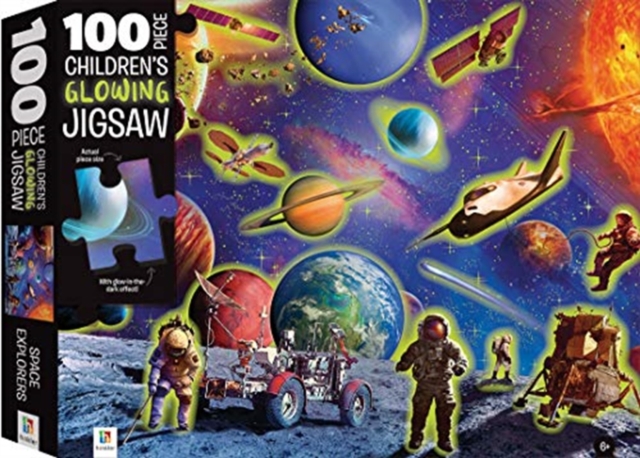 100-Piece Children's Glowing Jigsaw: Space Explorers, Jigsaw Book