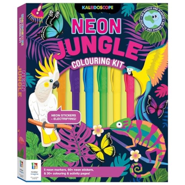 Kaleidoscope Colouring Kit Neon Jungle, Kit Book