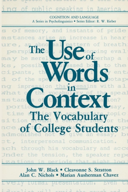 The Use of Words in Context : The Vocabulary of Collage Students, Paperback / softback Book