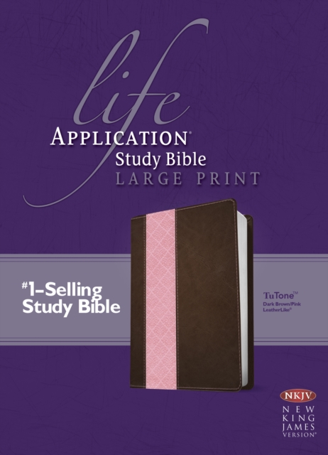 NKJV Life Application Study Bible Large Print, Leather / fine binding Book