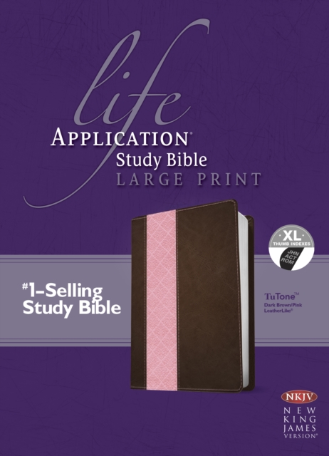 NKJV Life Application Study Bible Large Print, Leather / fine binding Book