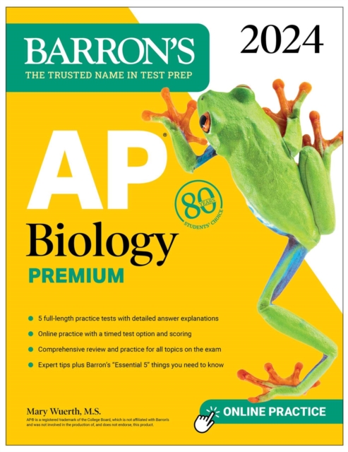 AP Biology Premium, 2024: Comprehensive Review With 5 Practice Tests + an Online Timed Test Option, EPUB eBook