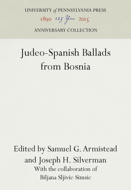 Judeo-Spanish Ballads from Bosnia, PDF eBook