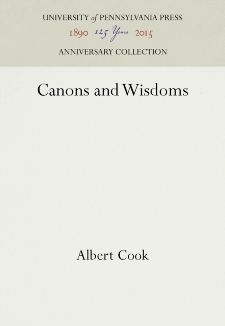 Canons and Wisdoms, PDF eBook