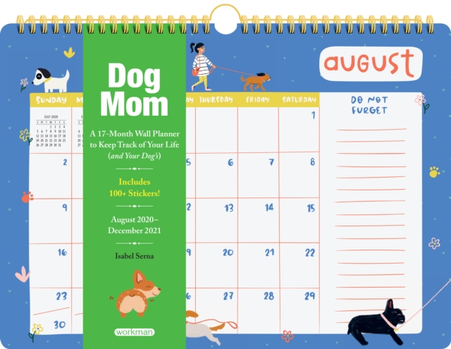 2021 Dog Mom 17-Month Wall Planner, Calendar Book