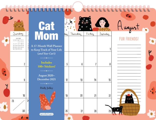 2021 Cat Mom 17-Month Wall Planner, Calendar Book