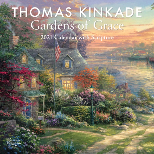 Thomas Kinkade Gardens of Grace with Scripture 2021 Wall Calendar, Calendar Book