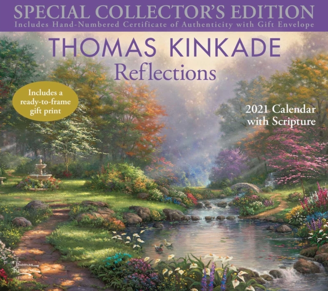 Thomas Kinkade Special Collector's Edition with Scripture 2021 Deluxe Wall Calen : Reflections, Calendar Book