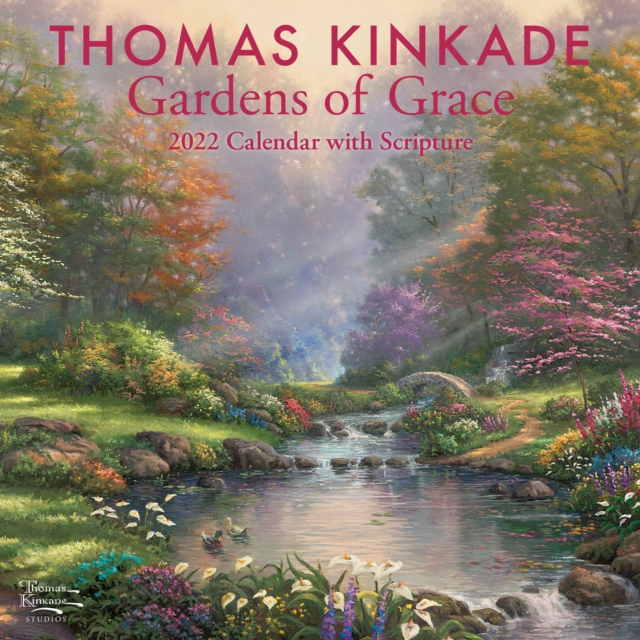 Thomas Kinkade Gardens of Grace with Scripture 2022 Wall Calendar, Calendar Book