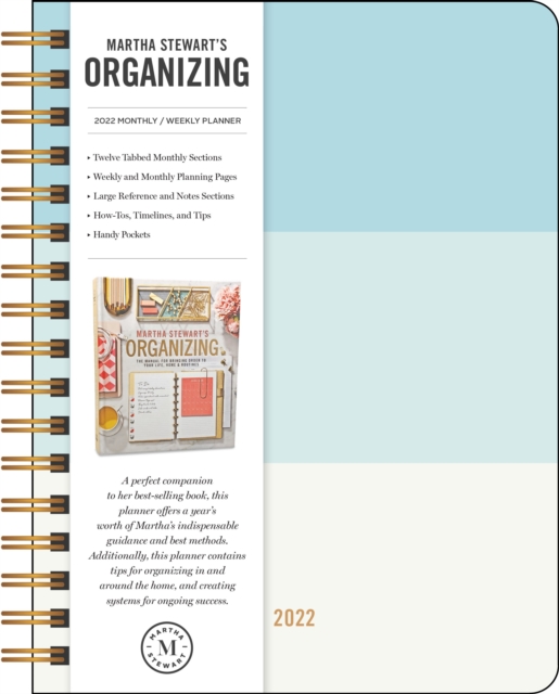 Martha Stewart's Organizing 2022 Monthly/Weekly Planner Calendar, Calendar Book