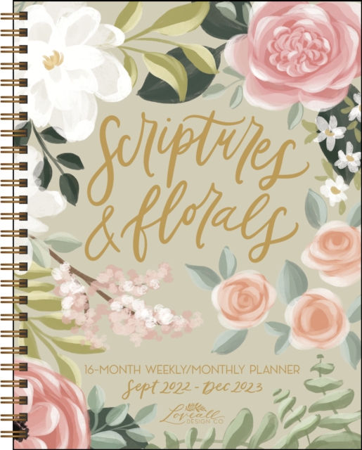Scriptures and Florals 16-Month 2022-2023 Weekly/Monthly Planner Calendar, Calendar Book