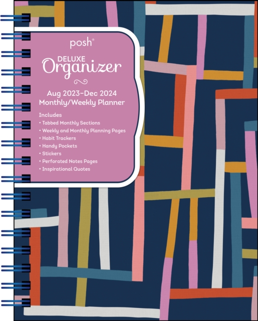 Posh: Deluxe Organizer 17-Month 2023-2024 Monthly/Weekly Softcover Planner Calendar : Crossroads Geometric, Calendar Book