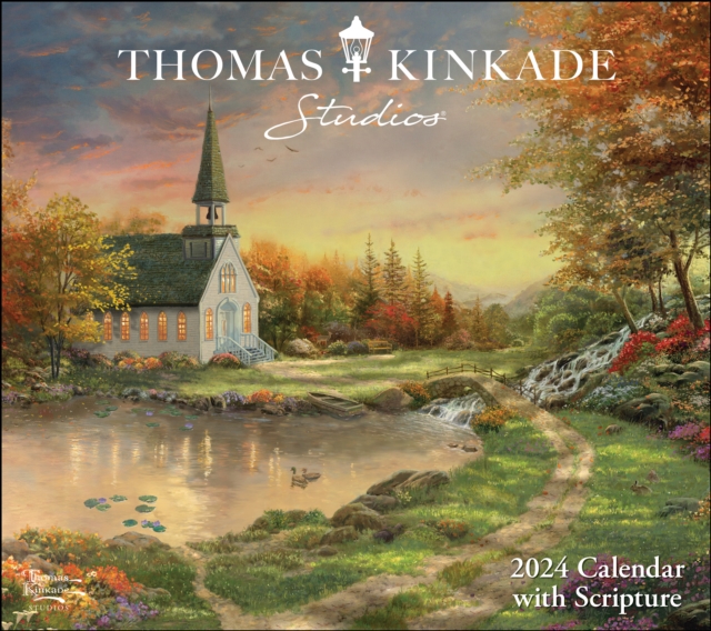 Thomas Kinkade Studios 2024 Deluxe Wall Calendar with Scripture, Calendar Book