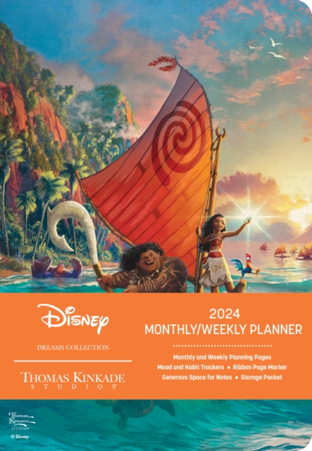 Disney Dreams Collection by Thomas Kinkade Studios 12-Month 2024 Monthly/Weekly Planner Calendar : Moana, Calendar Book