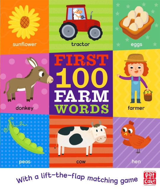 First 100 Farm Words : A board book with a lift-the-flap matching game, Board book Book