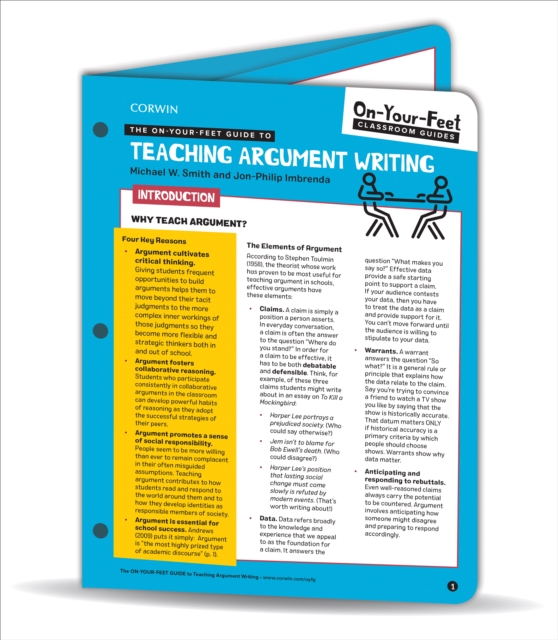 The On-Your-Feet Guide to Teaching Argument Writing, Loose-leaf Book