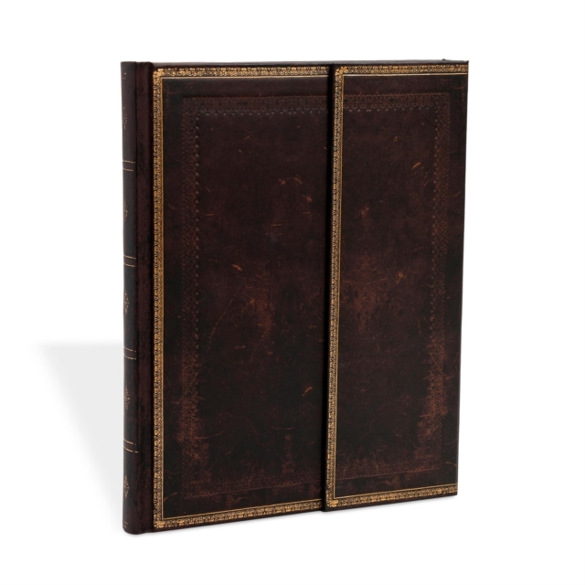 Black Moroccan Ultra Lined Hardcover Journal (Wrap Closure), Hardback Book