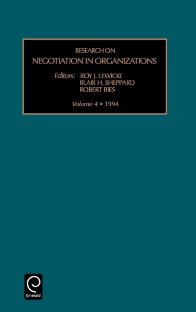 Research on Negotiation in Organizations, Hardback Book