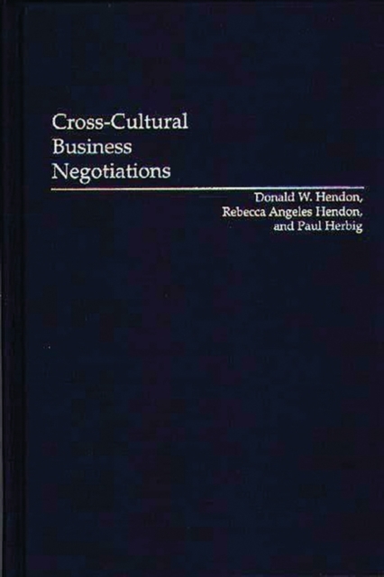 Cross-cultural Business Negotiations, Hardback Book