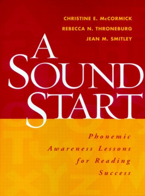 A Sound Start : Phonemic Awareness Lessons for Reading Success, Paperback / softback Book