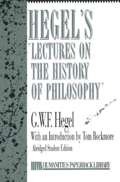 Hegel's Lectures On History Of Philosophy, Paperback / softback Book