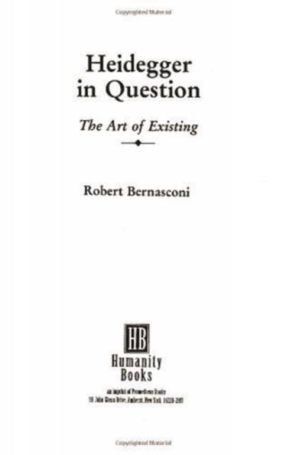 Heidegger in Question, Paperback / softback Book
