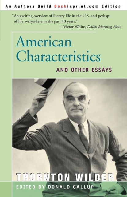 American Characteristics and Other Essays, Paperback / softback Book