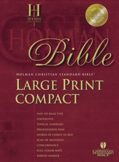 HCSB Large Print Compact Bible, Brown/Tan Leathertouch, Leather / fine binding Book