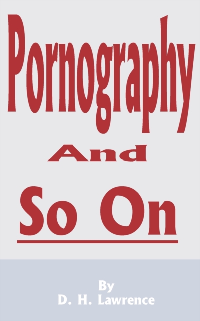 Pornography and So on, Paperback / softback Book