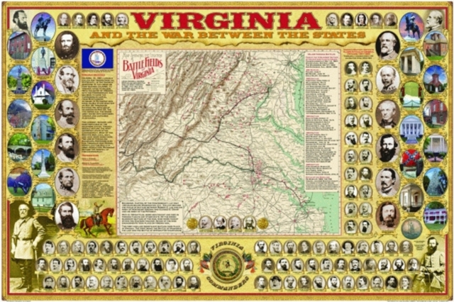 Virginia and the War Between the States Poster (Box of 12), Sheet map, rolled Book