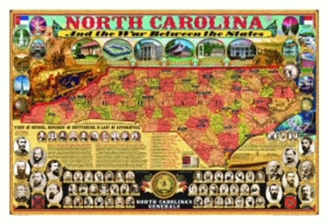 North Carolina and the War Between the States Poster Box of 12, Sheet map, rolled Book