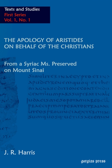 The Apology of Aristides on behalf of the Christians, Hardback Book
