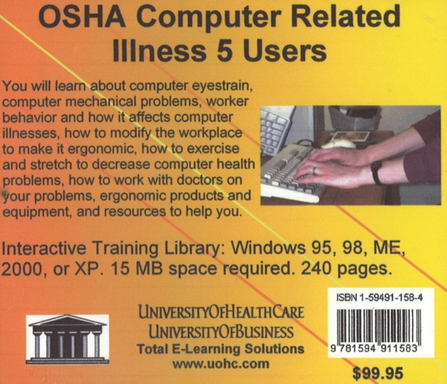 OSHA Computer Related Illness, 5 Users, CD-ROM Book