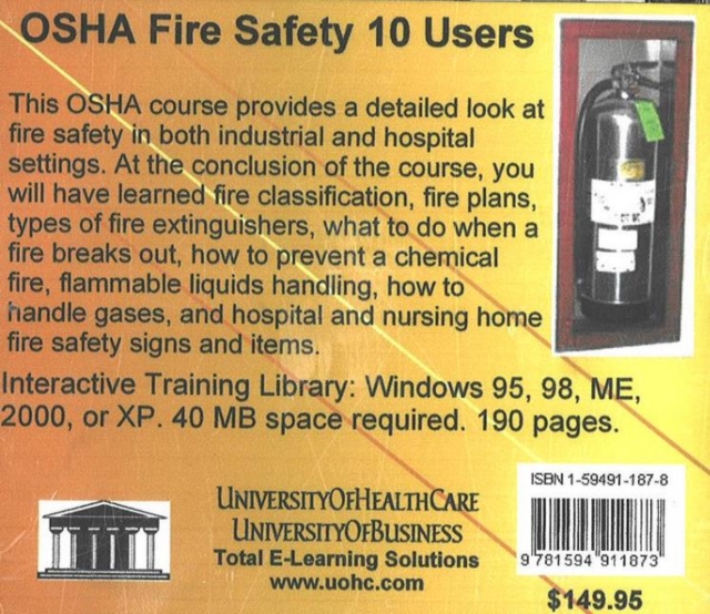 OSHA Fire Safety, 10 Users, CD-Audio Book