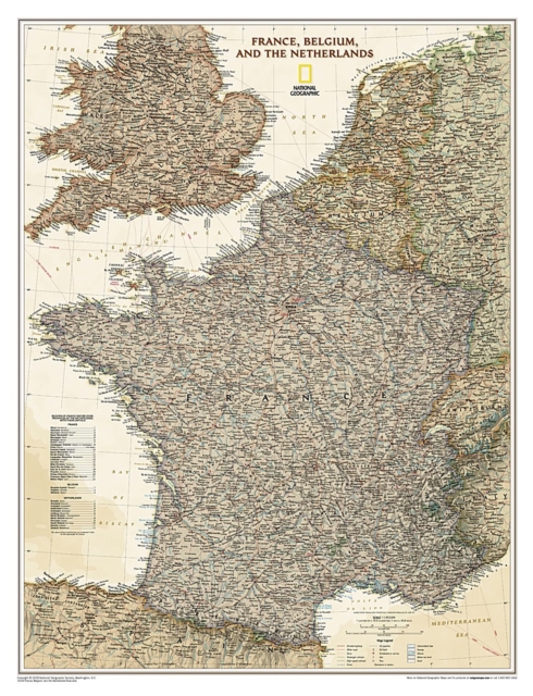 France, Belgium, And The Netherlands Executive, Laminated : Wall Maps Countries & Regions, Sheet map Book