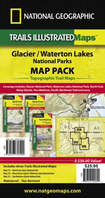 Glacier/waterton Lakes National Parks,map Pack Bundle : Trails Illustrated National Parks, Sheet map, folded Book