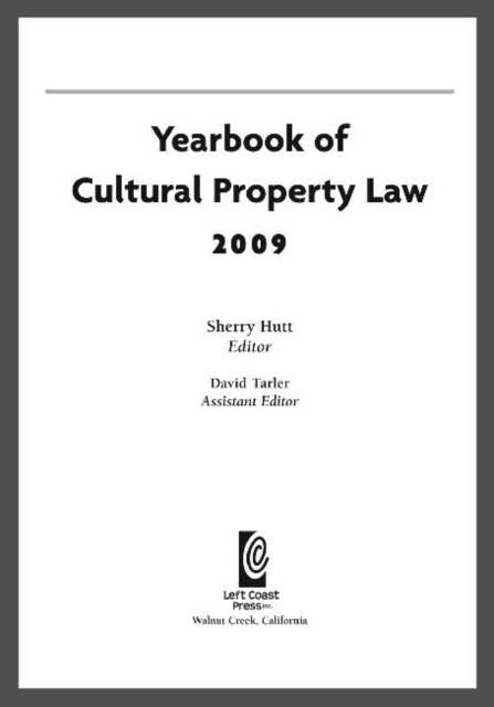 Yearbook of Cultural Property Law 2009, Hardback Book