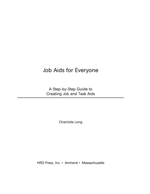 Job Aides For Everyone, PDF eBook