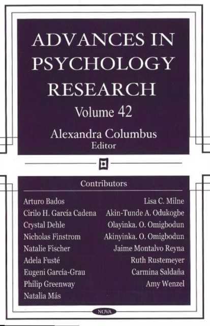 Advances in Psychology Research : Volume 42, Hardback Book