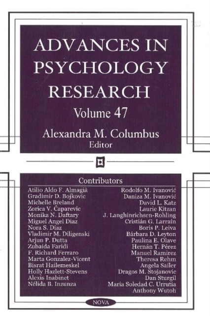 Advances in Psychology Research : Volume 47, Hardback Book