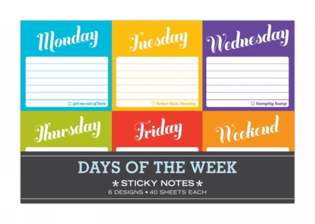 Days of the Week Sticky Note Packet, Stickers Book