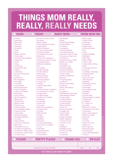 Things Mom Really, Really, Really Needs Pad, Other printed item Book